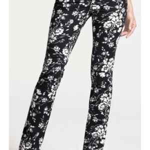 Ann Taylor Black and White Floral Jeans